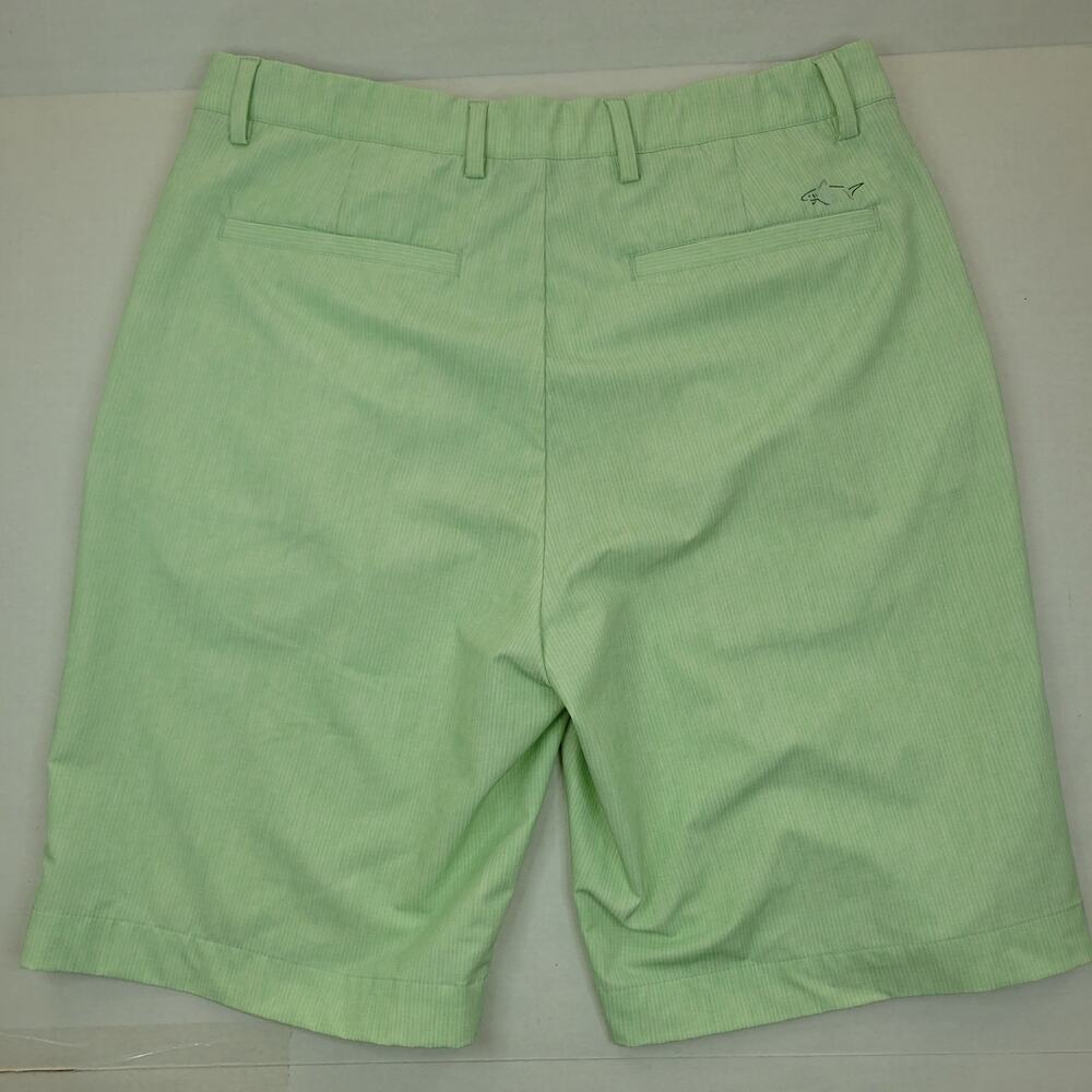 Greg Norman Golf Shorts Light Green Pinstripe Performance Mens Sze 34 Inseam 10" - Picture 5 of 6